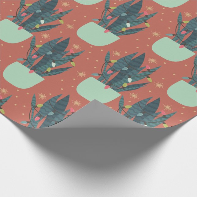 Christmas Snake Plant Wrapping Paper (Corner)