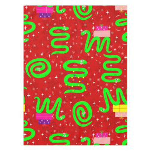 christmas snakes xmas lights snowflakes red tablecloth