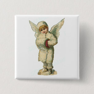 Christmas Snow Angel 15 Cm Square Badge