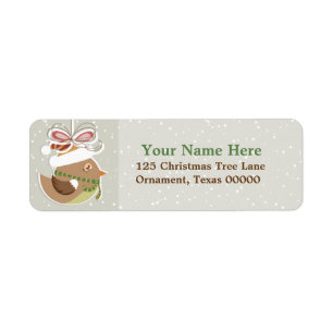 Christmas Snow Bird Custom Return Address Labels