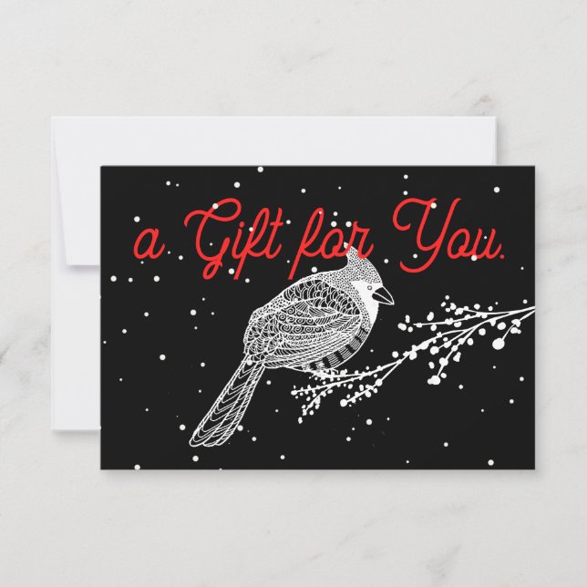 Christmas Snow Cardinal Gift Certificate (Front)