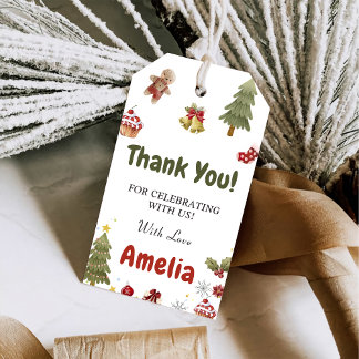 Christmas Snow Cookies Birthday Party Gift Tags
