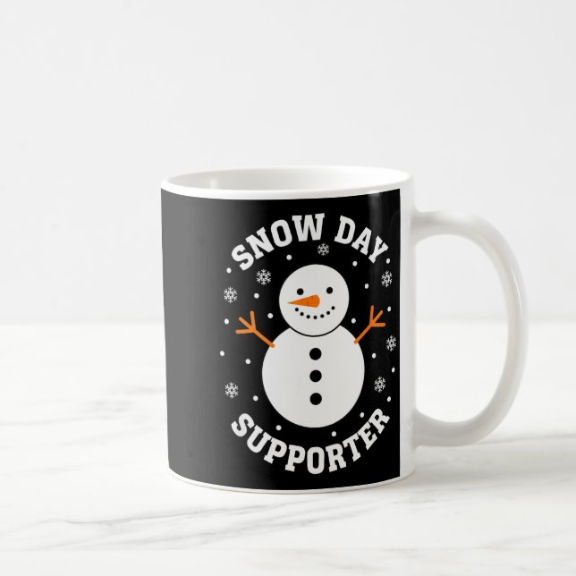 Christmas Snow Day Suprter Snowflake Snowman Funny Coffee Mug (Right)