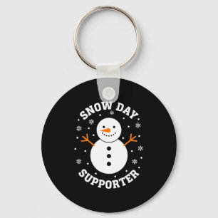 Christmas Snow Day Suprter Snowflake Snowman Funny Key Ring