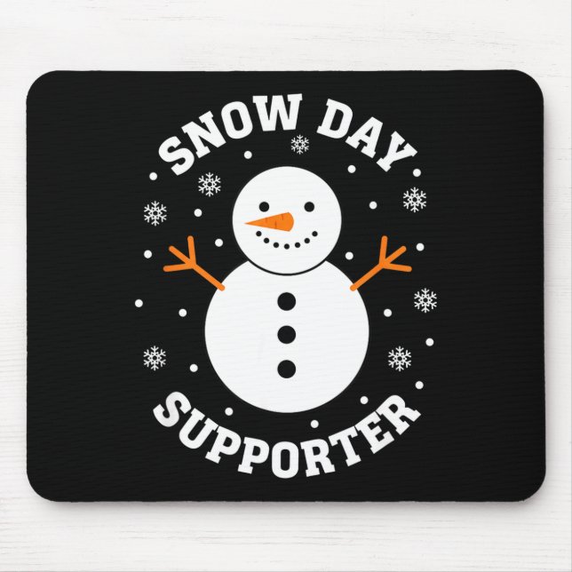 Christmas Snow Day Suprter Snowflake Snowman Funny Mouse Pad (Front)