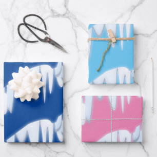 Christmas Snow Drift Pattern Wrapping Paper Sheet