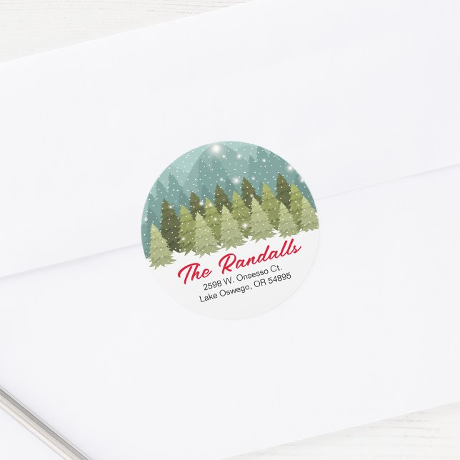 Christmas Snow Envelope Seal Round Sticker (Creator Uploaded)