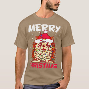 Christmas Snow Fairy Lights Hedgehog Costume Santa T-Shirt