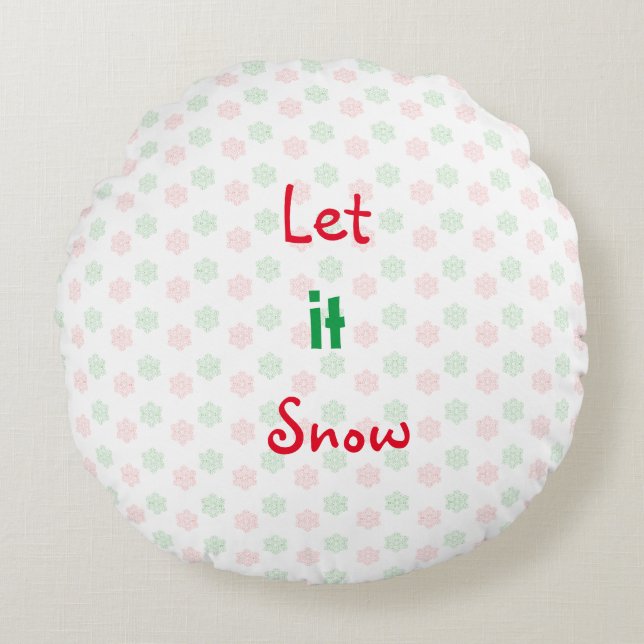 Christmas snow flake round cushion (Front)