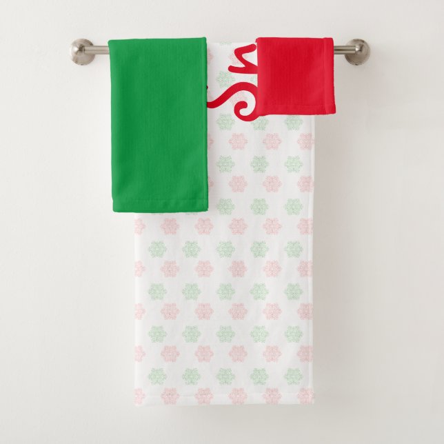 Christmas snow flake towel set (Insitu)