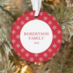 Christmas Snow Flakes Custom Family Name Ornament