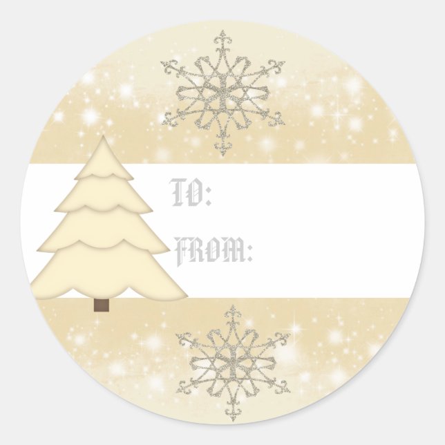 Christmas Snow Flakes gift tag (Front)
