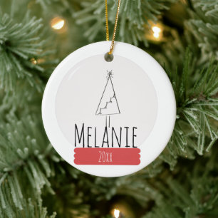 Christmas Snow Globe and Simple Tree Ceramic Tree Decoration