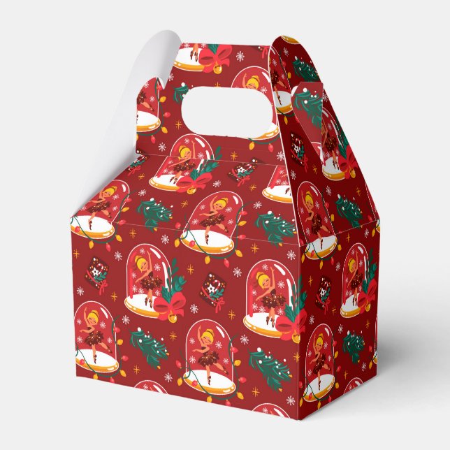 Christmas Snow Globe Ballerina Favour Box (Front Side)
