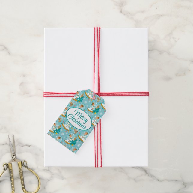 Christmas Snow Globe Ballerina Gift Tags (With Twine)