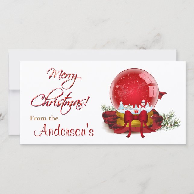 Christmas Snow Globe Holiday Card (Front)