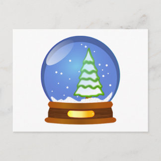 Christmas Snow Globe Holiday Postcard