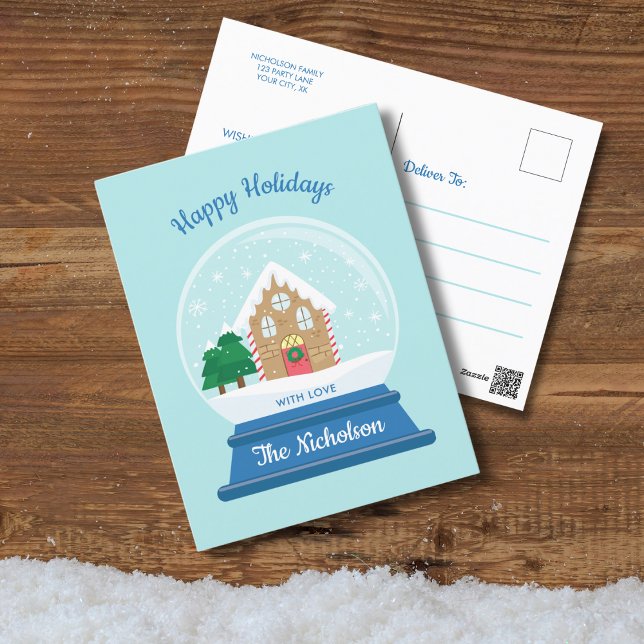 CHRISTMAS SNOW GLOBE HOLIDAY POSTCARD (Creator Uploaded)