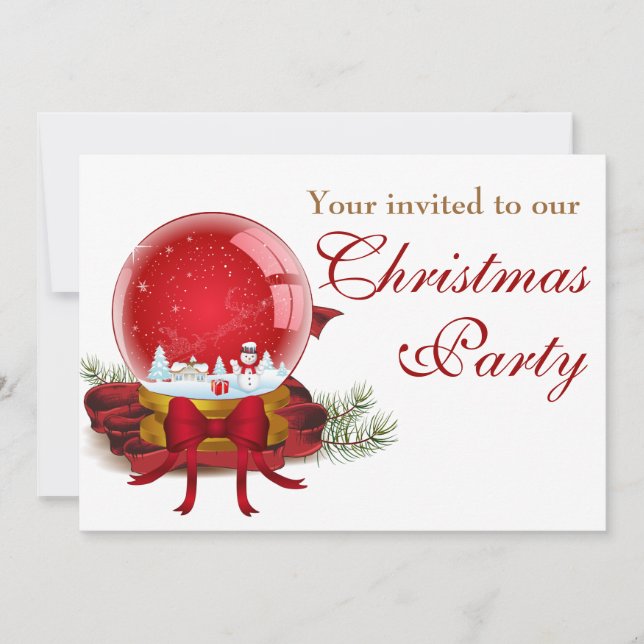Christmas Snow Globe Party Invitation (Front)