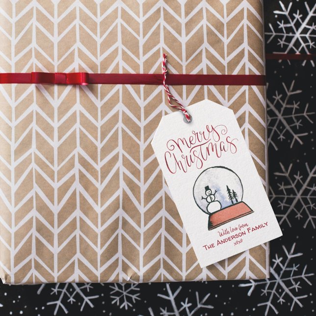 Christmas Snow Globe {RED} Gift Tags (Creator Uploaded)