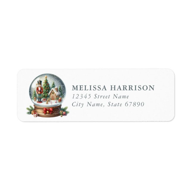Christmas Snow Globe Return Address Labels (Front)