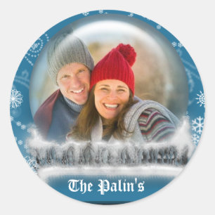 Christmas Snow Globe Template Envelope Seals