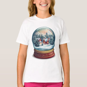 Christmas Snow globe with a tiny village design T-Shirt