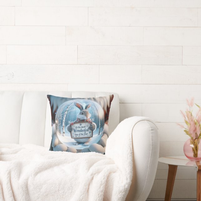 Christmas Snow Globe With Rabbit Cushion (Couch)