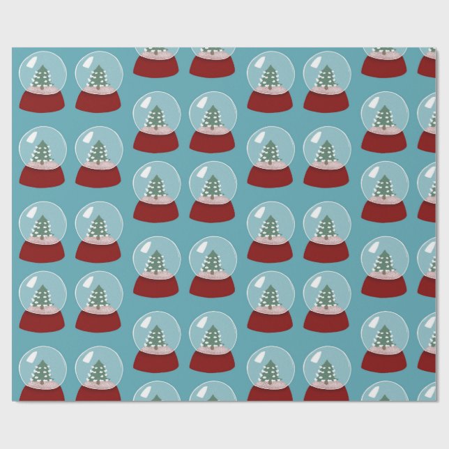 Christmas Snow Globe Wrapping Paper (Flat)
