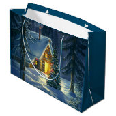Christmas Snow Landscape Large Gift Bag (Back Angled)