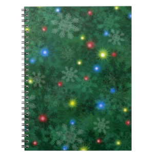 Christmas Snow Lights Spiral Notebook