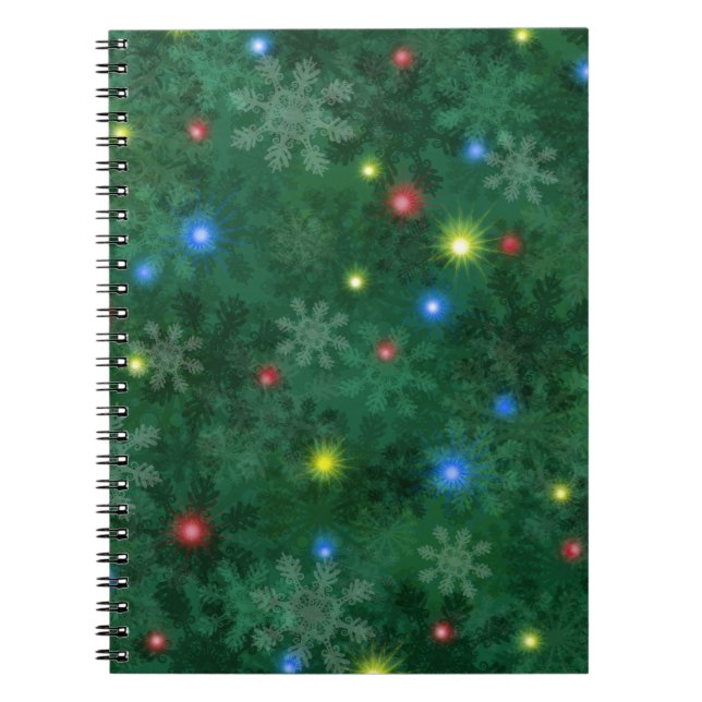 Christmas Snow Lights Spiral Notebook (Front)