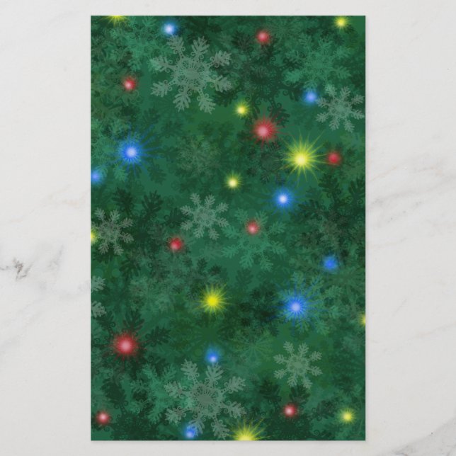 Christmas Snow Lights Stationery (Front)