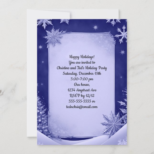 Christmas Snow Party Invitation (Front)