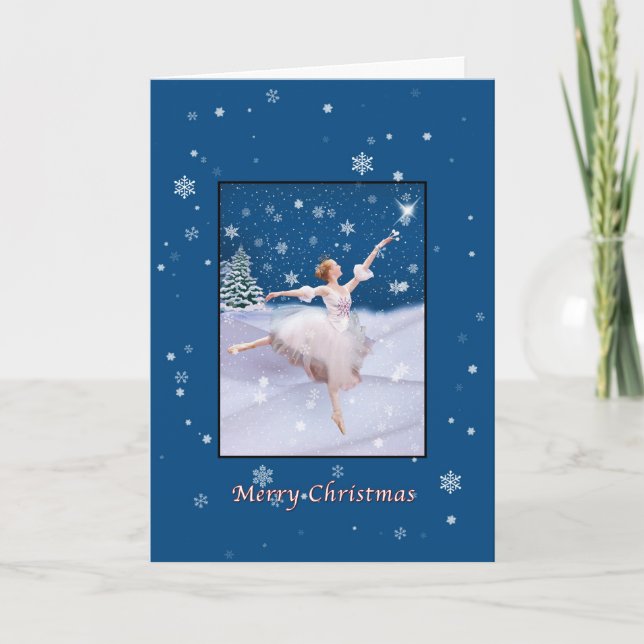 Christmas, Snow Queen Ballerina Dancing, Card (Front)