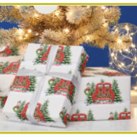 Christmas Snow Red Truck Goldendoodles