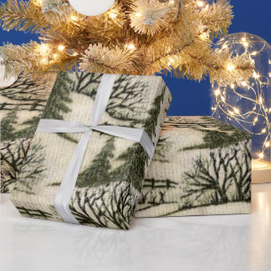 Christmas Snow Scene glossy wrapping paper