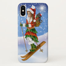 Christmas Snow Skier iPhone Case