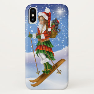 Christmas Snow Skier iPhone Case