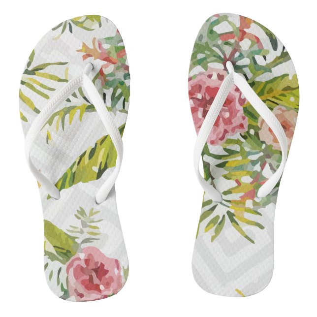 Christmas Snow Tropical Pattern Jandals (Footbed)