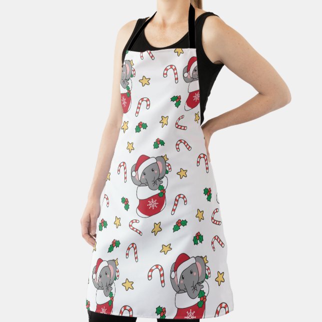Christmas Snow Winter Animals Classic Apron (Insitu)