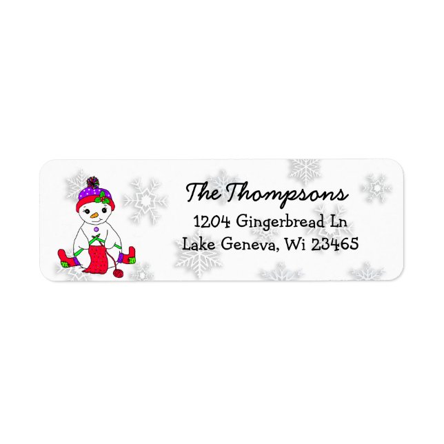 Christmas Snow Woman Knitting  Background (Front)