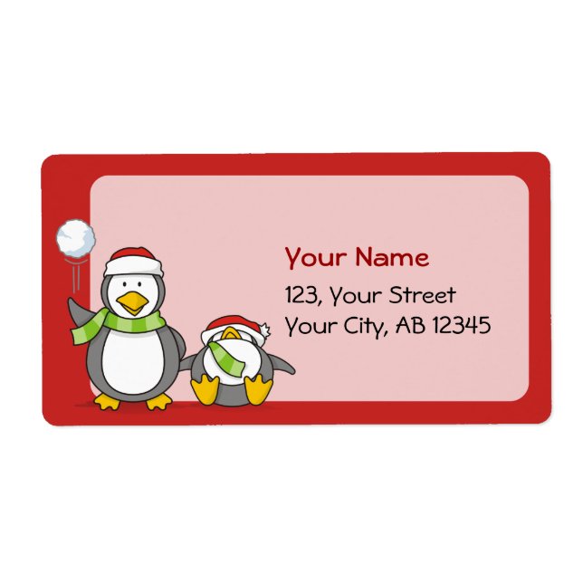 Christmas Snowballing penguins (Front)
