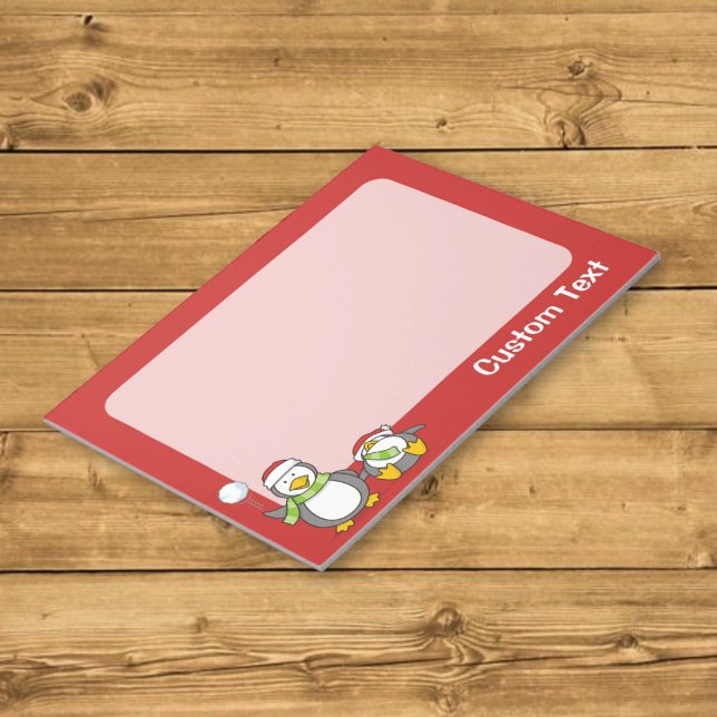 Christmas Snowballing penguins Notepad (Creator Uploaded)