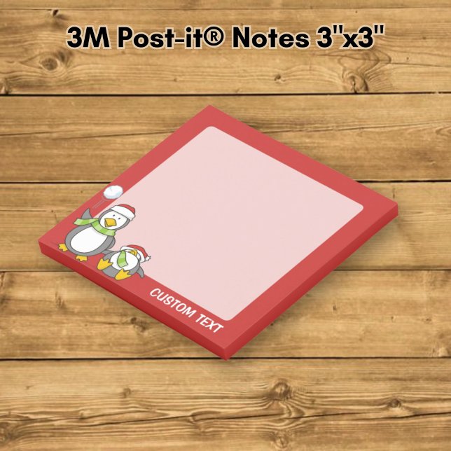 Christmas Snowballing penguins Post-it Notes (Creator Uploaded)