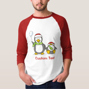 Christmas Snowballing penguins T-Shirt