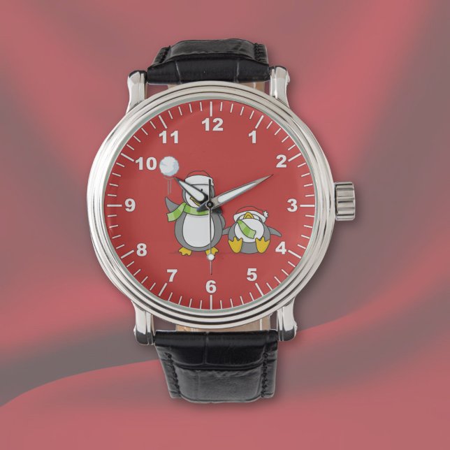 Christmas Snowballing penguins Watch (Creator Uploaded)