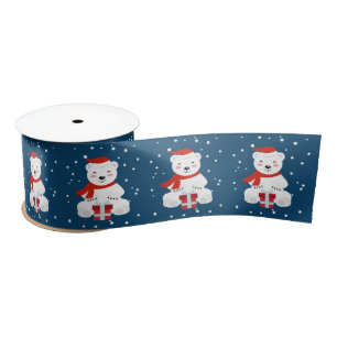 Christmas Snowbear Satin Ribbon