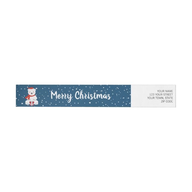 Christmas Snowbear Wrap Around Label (Individual)