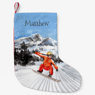 Christmas Snowboard Snowboarding Personalised Small Christmas Stocking